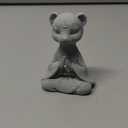 livelyfish Meditating Buddha Bear Statue Aquarium Zen Statue Yoga Animal Figurines Sandstone Sculpture for Fish Tank Garden Tabletop Decor, S1