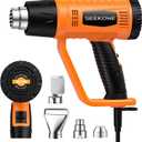 SEEKONE Heat Gun 1800W Heavy Duty Fast Heat Hot Air Gun Kit with 752&1112400-600 Dual-Temperature Settings and 4 Nozzles with Overheat Protection for Crafts, Shrinking PVC, Stripping Paint, Orange