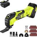 SnapFresh Oscillating Multi Tool Cordless, 20V DIY Tool Kit, 6 Speed, 3.2Oscillation Angle, Quick-Lock Replaceable, 24pcs Accessories, Battery & Fast Charger, For Scraping, Blades Sanding, Cutting