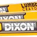 DIXON Industrial Lumber Marking Crayons, 4.5" x 1/2" Hex, Yellow, 12-Pack (X49600)