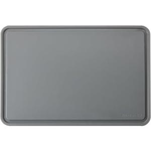 KitchenAid Classic Plastic Cutting Board with Perimeter Trench and Non Slip Edges, Dishwasher Safe, 12 inch x 18 inch, Gray