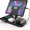 Wireless Charger 4 in 1 for Apple iPhone 17 Pro Max/16/15/14/13 Series, AirPods Pro 2, iPad Stand, Watch Charger for iWatch Series 10/9/8/7/6, Wireless Charging Station for Multiple Devices