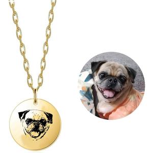 Personalized Pet Portrait Necklace, Custom Dog Photo Pendant, Personalized Memorial for Animal Lovers, Dog Mom, Dog Dad (Dog Pendant 02)