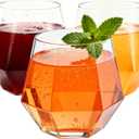 40 Pack 12oz Diamond Plastic Wine Glasses, Disposable Stemless Wine Cups - Shatterproof, Unbreakable & BPA-Free, Recyclable Drinkware for Wedding Reception, Birthday Party, New Year, Holidays & Events (Clear)