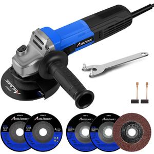 AVID POWER Angle Grinder, 7.5-Amp 4-1/2 inch Electric Grinder Power Tools with Grinding Wheels, Cutting Wheels, Flap Disc and Auxiliary Handle for Cutting, Grinding, Polishing and Rust Removal - Blue