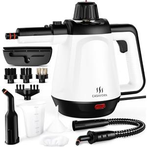 1200W Handheld Steam Cleaner for Home, Powerful Natural Multi‑Surface Steam Cleaner with 12 Accessories, 13.5oz Pressurized Steamer for Deep Cleaning Tile, Grout, Showers, Bathrooms, Kitchens & Car