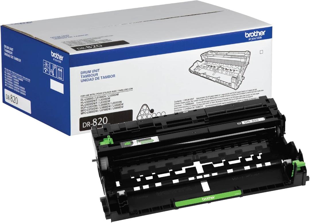 Brother Genuine-Drum Unit, DR820, Seamless Integration, Yields Up to 30,000 Pages, Black