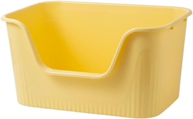 TownTime Extra Large Litter Box with High Sides 25.27" Lx17.83 Wx13.11 H, Anti-Splashing, Tool-Free Assembly, Multi Kitty Cat Litter Box, Jumbo (Yellow)