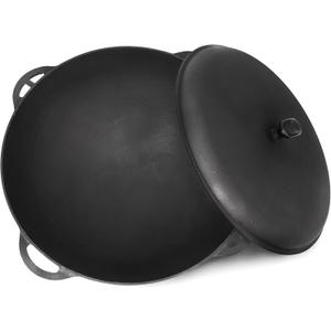 Dutch Oven Pot with Lid Syton 12.5 Quarts (12 L) - Camping Dutch Oven - Cast Iron Cookware Set - Uzbek Kazan Cast Iron  Premium Camping Cookware