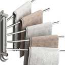 Swivel Towel Rack with Reinforced T-Joint, Thickened SUS304 Steel Rustproof Wall MountTowel Racks for Bathroom Wall MountedSuitable for Kitchen Towel Holder, Outdoor Towel Rack (5-Arms)