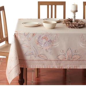 Maison d' Hermine Premium Table Cloth Rectangle Table 100% Combed Cotton 140 x 70 Inches Tablecloth Reusable Decorative for Dining Room, Farmhouse, Home, Party, Festive & Wedding - Society Florals