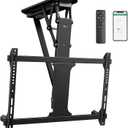 WALI Motorized Ceiling TV Mount with Remote, Electric Flip Down TV Bracket for 32 to 70 inch Flat and Curved Screen Up to 77 Lbs, Pitched Roof, Max Mounting Holes 600x400mm (FCM604), Black