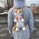Stuffed Cat Plush Backpack, Yellow | Lifelike, Handmade, Cute Realistic Cat Shaped, Stuffed Animals Design