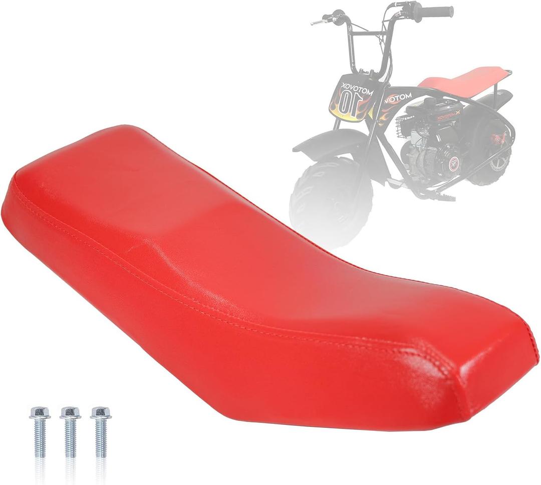 JMCHstore Upgraded New Seat for Motovox MBX10, For Mototec 105cc Mini bike (Red)