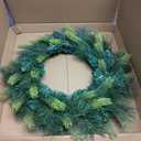 24 Inch Artificial Christmas Wreaths for Front Door Real Touch PE Pine Wreath for Winter Fireplace Holiday Party Farmhouse Decorations