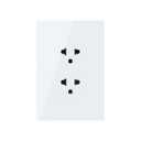 LIVOLO Tamper Resistant Outlet, Duplex Electrical Receptacle with Tempered Glass Panel, White Standard Wall Plate, Decorative Wall Outlet for Home Office Hotel, 3.46x5.12 inch (4, White)