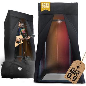 Updated 2025 OEM RECORDING SOUND BOOTH | Portable Studio for Crisp Dry Vocals | Acoustic Treatment for Any Space | Sound Isolation Booth for Home Studio | 5-Min Assembly w/Travel Bag & Extras