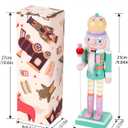 10" Christmas Decorations Nutcracker Ornaments,Traditional Wooden Nutcracker Figures Soldier,Festive Collectible Christmas Nutcracker Doll Gift forTable Desktop Fireplace(Green)