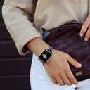 2 x SaNgaiMEi Strap Compatible with Apple Watch Ultra Band 49mm 45mm 44mm 42mm 41mm 40mm 38mm Women Bee Iwatch Band Stainless Steel Wristband for Apple Watch Series 8/7/6/5//4/3/2/1/SE (Black)