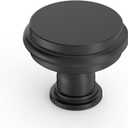 Amerdeco 10 Pack Matte Black Cabinet Knobs 1.3 Inch(32mm) Single Hole Zinc Solid Kitchen Cabinet Handles Round Cabinet Drawer Pulls