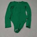 Women Ribbed Long Sleeve Bodysuit Invisible Zipper Crew Neck Bodysuit S