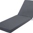 Chaise Lounge Cushion for Outdoor Furniture, Waterproof Fade and Tear Resistant Lounge Deck Chair Cushions for Patio Lawn Pool Resort Hotel, 72x21x3 Inch, Dark Grey