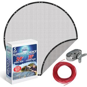 Swimming Pool Leaf Catcher Net Cover for 28 ft Aboveground Round Pool Size, Superior Choice Series, Lightweight Mesh Material, Color - Black, Pool Cover Choice 4528CHOICE