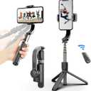 Selfie Stick Head Stabilizer, 360° Swivel Tripod with Wireless Remote, Portable Cell Phone Holder, Self-Balancing Single-Axis Head for Smartphones Tiktok Vlog Youtuber Live Video Recording