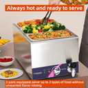 TOPKITCH ETL Listed 3-Pan Commercial Food Warmer with Non-Leakage Stretch-Forming Water Tank &3 of 1/3 Size GN Pan,Countertop Soup Station Bain Marie with Drain Tap for Buffet,Parties and Restaurants
