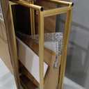 3-Tier Arched Wall Shelf with Gold Frame & Transparent Shelves
