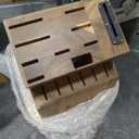 Knife Set, Emojoy 17-Piece Kitchen Knife Set with Heavy-Duty Acacia Block, Premium Titanium Stainless Steel Knife Block Set with Built-in Sharpener, Rust Proof