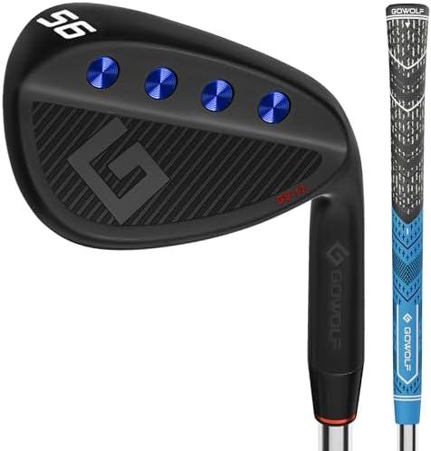 Gowolf Premium Forged Full Face Golf Wedges 56 Degree Individual or Set for Men, Right Hand Gap Wedge Sand Wedge Lob Wedge, Golf Clubs CNC Milled Face for More Spin - Great Golf Gift, (Black 56 Degree)