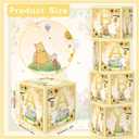 4 Pcs Bear Baby Boxes with Letters for Baby Shower Baby Shower Decorations Bear Box Blocks Gender Reveal Decorations (Yellow)