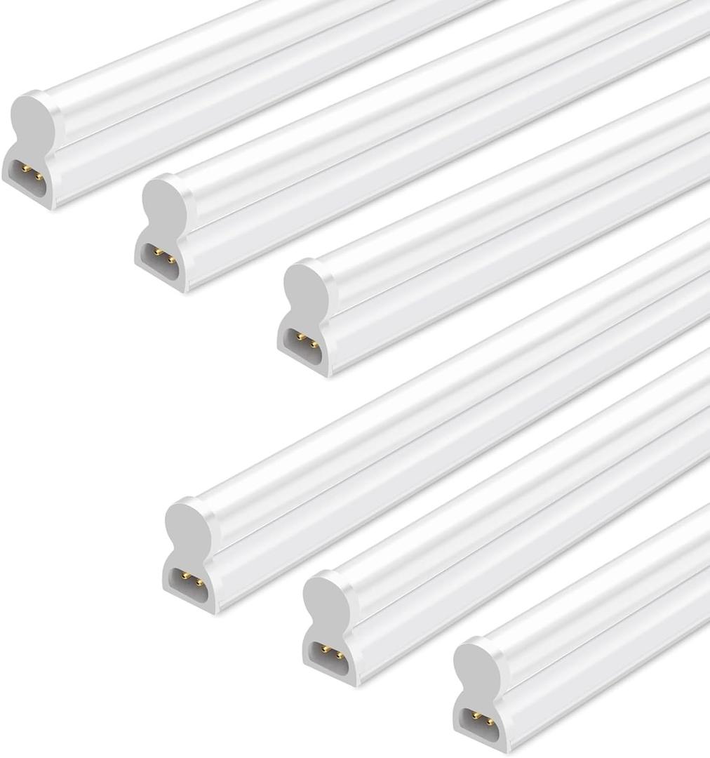 hykolity 6 Pack T5 LED Shop Lights 4FT, 22W 2200LM 6500K Super Bright White