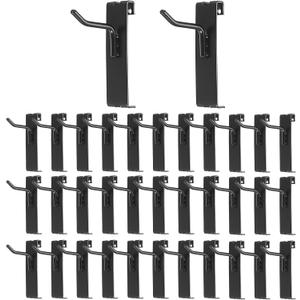 Sumnacon Grid Wall Hanging Hooks 35 Pcs Hooks for Grids Wall Notch 2 Inch Black Grid Walls Hangers, Sturdy Metal Display Hook for Craft Show, Retail Store, Home Dispaly