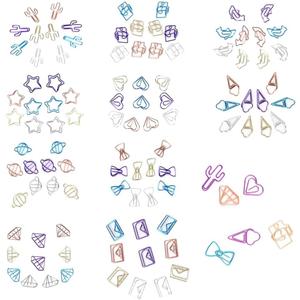 100 pcs Cute Paper Clips, BOSOIRSOU Metal Bookmark Folder Pin Memo Clamp Planner Clip for Pagination Organize Document Organizing Office Supplies School Student