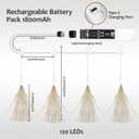 WIND STAR Rechargeable Firework Lights, 480 LED Hanging Starburst String Lights with Remote, 8 Modes for Patio Party Birthday Christmas Indoor Bedroom Decoration