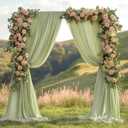 ESGOTBME 10x10ft Wrinkle Free Sage Green Backdrop Curtain for Parties Soft Fabric Drapes Wedding Curtain Backdrop for Birthday Party Decorations Background for Photography 5x10ft, 2 Panels