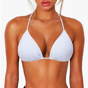 String Bikini Tops for Women Bathing Suit Swim Tops Sexy Triangle Bikini Top Black L