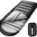 Sleeping Bags for Adults Cold Weather & Warm, Lightweight Compact Camping Backpacking Sleeping Bag for Kids Girls Boys with Compression Sack for Outdoor & Indoor, (Black)