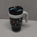 REDUCE 14 Oz Coldee Kids Tumbler with Lid and Straw - Coldee Insulated Travel Mug - Spill-Proof, Sweatproof Stainless Steel, BPA-Free - Includes Handle, Reusable Silicone Straw - Galaxy