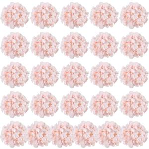 Auihiay 26 Pieces Hydrangea Artificial Flowers Pink Silk Flowers Artificial Flowers Heads with Stems for Home Wedding Party Decorations