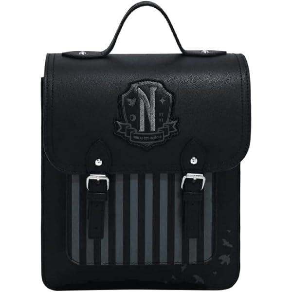 Wednesday Nevermore Academy Mini Backpack - Faux Black Leather