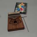 Kalimba 17 Key Thumb Piano, Portable Mahogany Mbira Finger Piano with Instruction, Carrying Bag, Tune Hammer, Holiday Gift for Kids, Light Brown - Musical Instruments for Kids