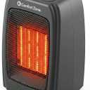 Comfort Zone CZ442E Personal Energy Save Ceramic Heater - 1500W Portable with Adjustable Thermostat, Tip-Over Switch & Overheat Protection, Black