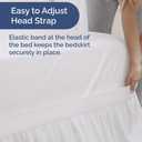 Wrap Around Dorm Room Bed Skirt - For Twin XL Size Beds w/ 32 Inch Drop - Extra Long Dust Ruffled College Bedskirt with Split Corners - Easy Fit Elastic Strap - Adjustable, Fade & Wrinkle Free - White