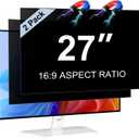 [2 Pack] Magnetic 27 Inch Privacy Screen for 16:9 Aspect Ratio Widescreen Computer Monitor, Anti Glare Blue Light Protector Shield Filter for Eyes, Removable Computer Monitor Privacy Screen 27 inch