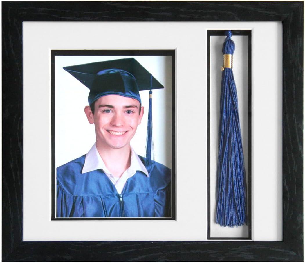 Endea Graduation Picture Frame and Tassel Holder 11.2"x10" with Shatter-Resistant Glass (Black)