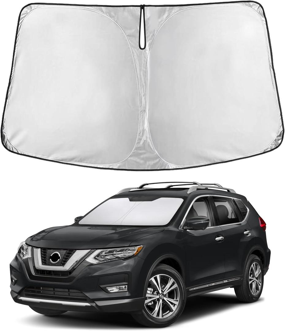 EcoNour Windshield Sunshade Compatible for Nissan Rogue (NOT for Rogue Sport) 2014-2018 2019 2020, Sun Visor for Front Window Sun Shade Cover, UV Heat Blocker & Protector, Car Accessories