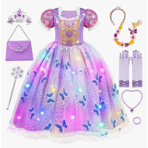 Meland Princess Dresses for Girls - Light Up Princess Costume for Little Girl, Halloween Costumes & Gift for Toddler Age 3-10 M